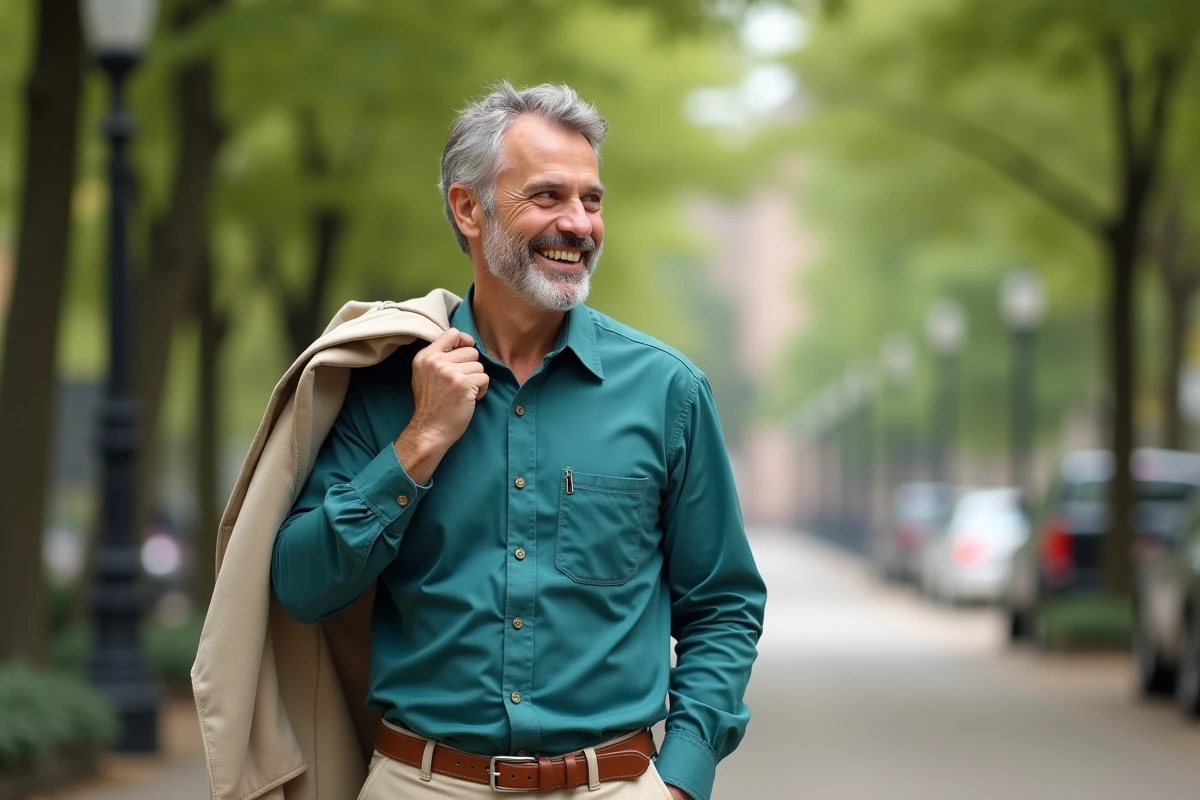 Homme dapproche en extérieur dans un parc urbain